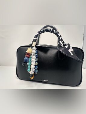 Aldo Black Pebbled Bogdish Satchel Bag
